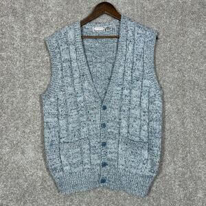 Vintage 90's Lazarus Cardigan Knit Grandpa Sweater Vest Size Men's Large